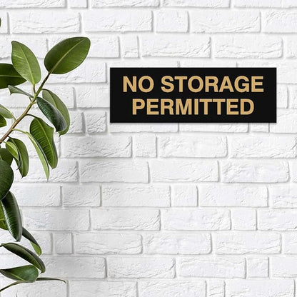 Signs ByLITA Basic No Storage Permitted Sign | Powerful Foam Tape (Blue) - Large 2 Pack