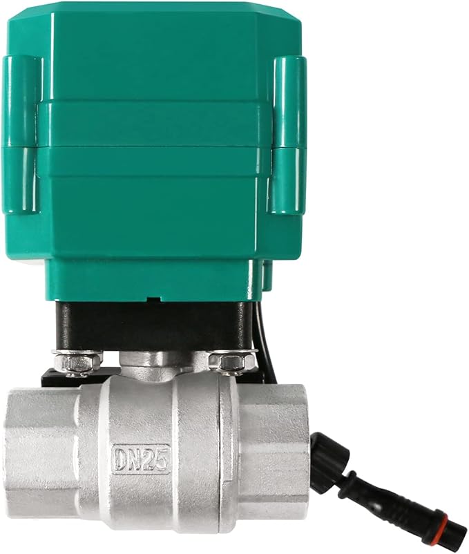 U.S. Solid 1" Smart Motorized Ball Valve - Remote App Mobile Control Stainless Steel Electrical Ball Valve with Manual Switch, 5V DC USB Connection