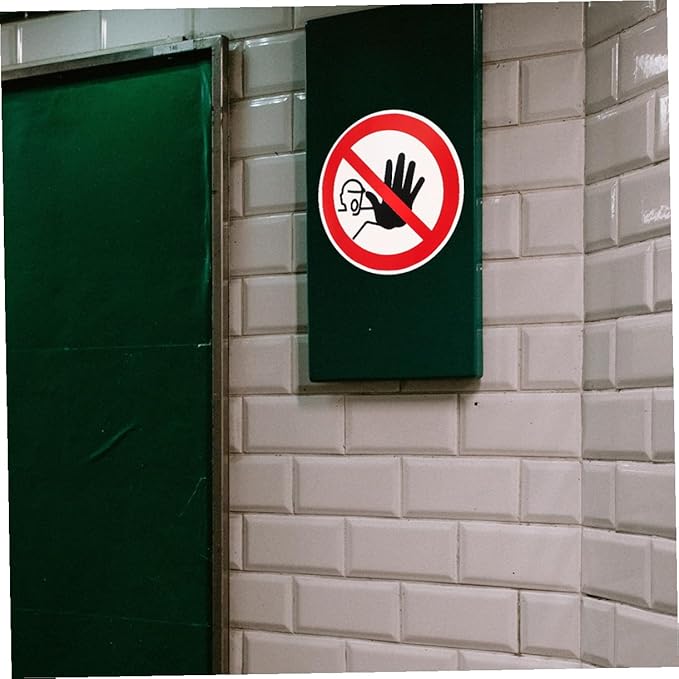 5pcs No Admittance Warning Signs Self-Adhesive Safety Decals Caution Stickers for Factories Construction Sites and Hazardous Areas Vinyl
