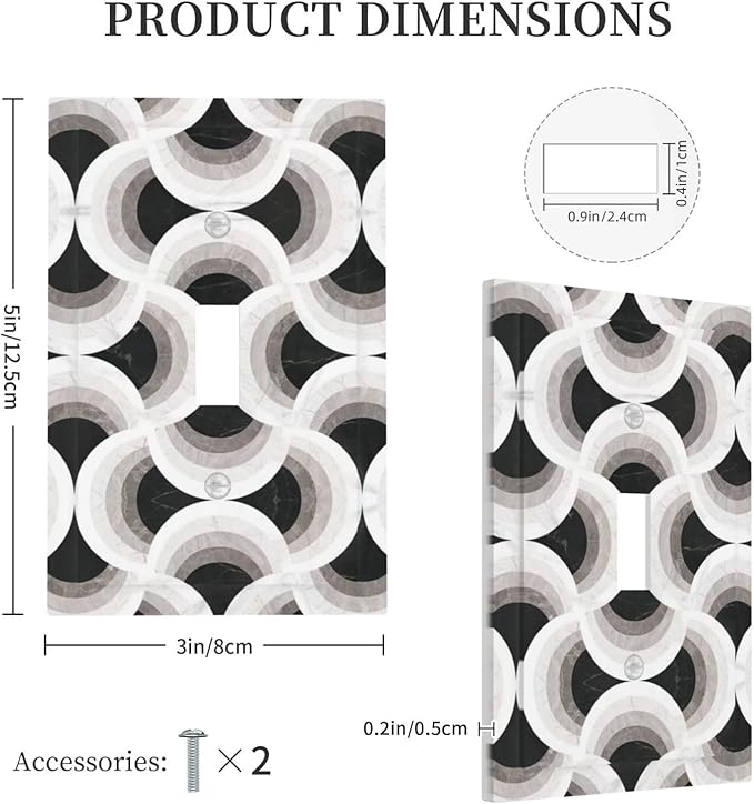 Abstract Art Marble 1 Gang Single Toggle Decorative Light Switch Covers Electrical Faceplate Switch Plates for Bathroom Kitchen Home