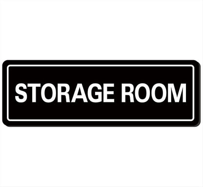 Storage Room Sign - Premium Durable Acrylic Material, Super Strong Self-adhesive, Quick Installation, Suitable for Your Home and Business (9 × 3 Inches, Black)