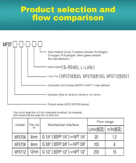 Digital Gas Flow Meter for Air, Portable Gas Mass Nitrogen Oxygen Flow Rate Meter, Compressed Air Digital Display Tester (MF5706 (0-20L/min))