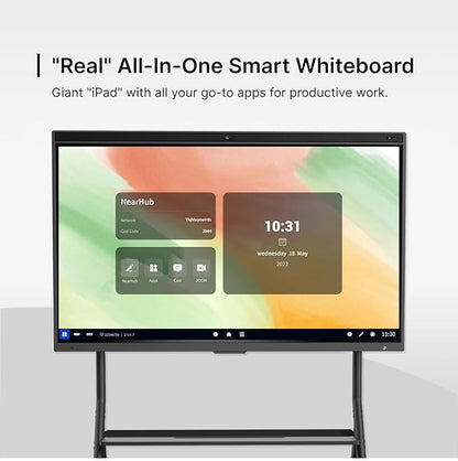 NearHub Interactive Smart Board, 65 Inch, 4K UHD Touch Screen, Built in 4K Camera & 24-mic Array, All-in-One Whiteboard for Classroom and Business with Android OS and Open App Ecosystem (Board+Stand)