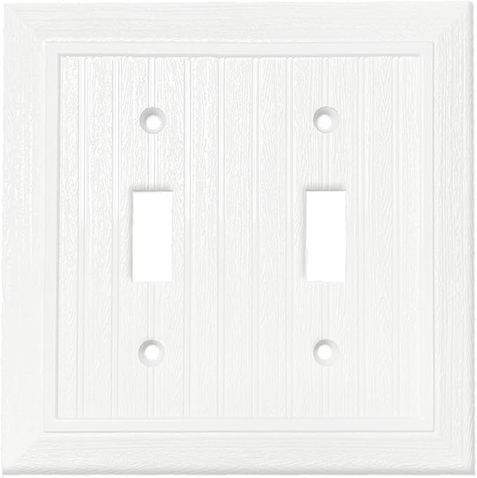 Modern Decorative Wall Plate Retro Wood Grain design Switch Cover Outlet Cover for Light Switch, Smart Switch, Dimmer, GFCI, USB Outlet (10 Pack, Double Decorator)