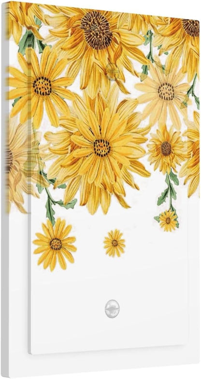 Sunflower Yellow Flowers Floral Light Switch Cover Plate 1 Gang No Device Blank Electrical Wall Plates Faceplate Decorative Switch Plate for Bed Room Living Room Decor