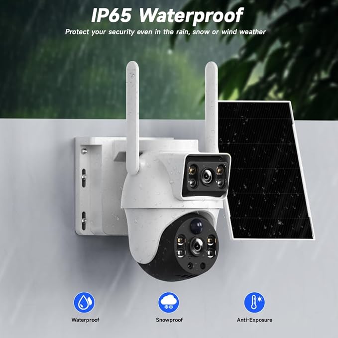 XIAOVV 4K Outdoor Security Camera with 4G LTE, 8MP Security Camera Outdoor with 8000mAh Solar Panel, Motion Detection, 360° Pan-Tilt Rotation, Full-Color Night Vision, AOV Low Power Consumption