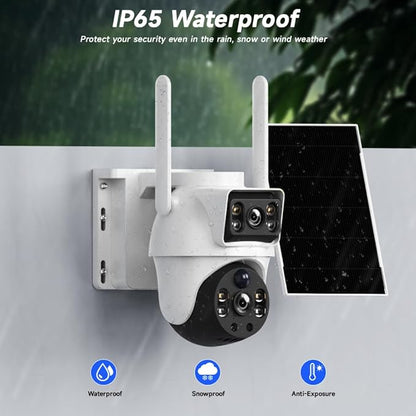 XIAOVV 4K Outdoor Security Camera with 4G LTE, 8MP Security Camera Outdoor with 8000mAh Solar Panel, Motion Detection, 360° Pan-Tilt Rotation, Full-Color Night Vision, AOV Low Power Consumption
