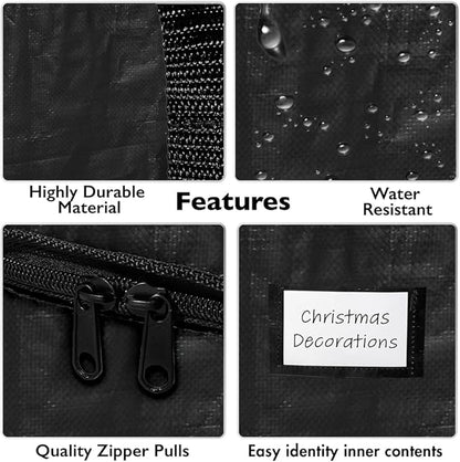ClearSpace Heavy Duty Moving Bags or Storage Bags – Black Storage Bins with Lids, Large Moving Boxes with Backpack Straps & Zippers,– Packing Box & Moving Supplies for College Dorm, 4 Pack