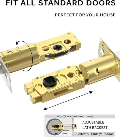 Asidrama Premium Brushed Satin Nickel Zinc-Alloy Front Door Lock Set: Double Cylinder Deadbolt, Heavy Duty Security Handleset for Left/Right Exterior Doors, Universal Entry Locks (2 Pack)