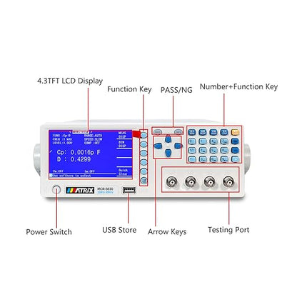 MATRIX MCR-5030 Benchtop LCR Meter Precision Digital Lab Tester for apacitance Ground Insulation Resistance Inductance Accuracy 0.1% Test Measure Inspect Multimeter （100Hz-30kHz）