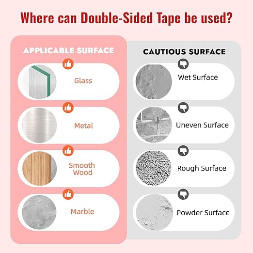 Double Sided Tape Heavy Duty, Adhesive Mounting Tape 1 in x 15.5 ft, Waterproof and Temperature Resistant Adhesive Strip Tape for Indoor, Outdoor, Automotive Trim, Home Decor