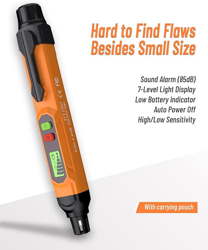 Gas Leak Detector; VITITE Propane and Natural Gas Detector; Mini Portable Gas Alarm to Locate Combustible Gas Leak Sources for Home and RV (Includes 2 Batteries & Carrying Pouch) - Orange 2Pack