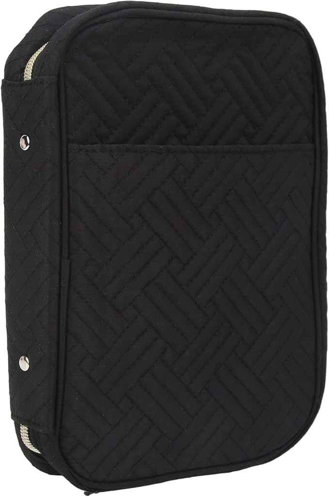 JTLB Portable Jewelry Organizer Travel Case with Clear Bags for Earrings, Necklaces - Compact Storage Roll in Black