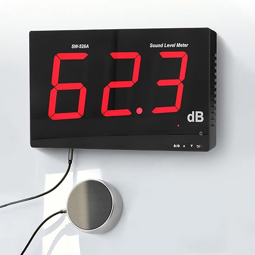 Hilitand Decibel Meter Sound Level Reader 18in LCD Display Classroom Noise Meter Wall Mounted Decibel Reader
