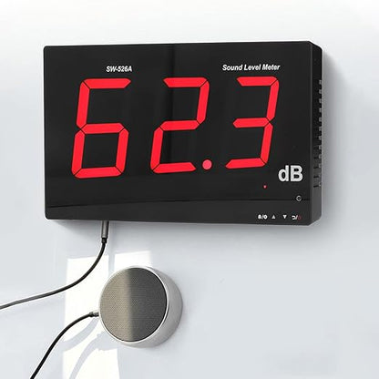 Hilitand Decibel Meter Sound Level Reader 18in LCD Display Classroom Noise Meter Wall Mounted Decibel Reader