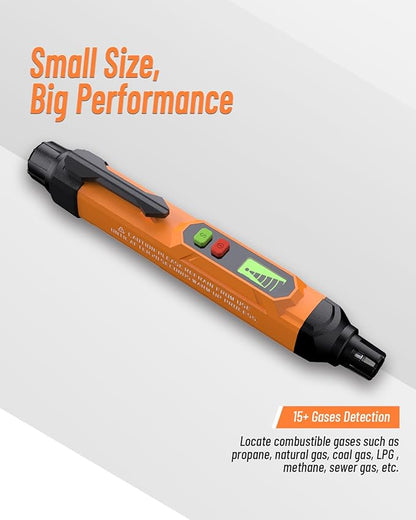 Gas Leak Detector; VITITE Propane and Natural Gas Detector; Mini Portable Gas Alarm to Locate Combustible Gas Leak Sources for Home and RV (Includes 2 Batteries & Carrying Pouch) - Orange 2Pack