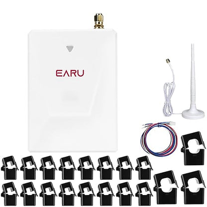 Smart Home Energy Monitor with 16 50A and 3-300A Circuit Level Sensors Real-Time Accurate Power Energy Consumption Tracking WiFi Meter SolarNet Metering2.4 GHz WiFi