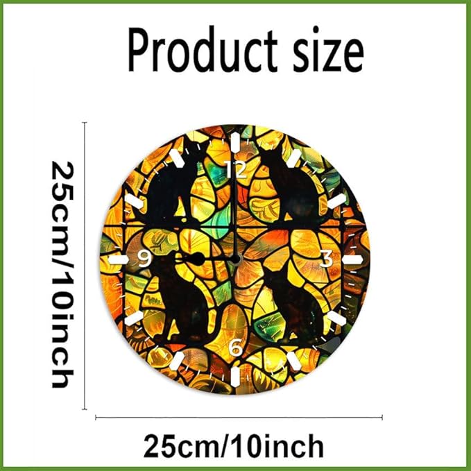 10 in Cats -3 Wood Wall Clock – Digital Time Display, Smart Home Compatible for Bedside or Workspace