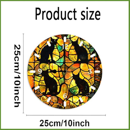 10 in Cats -3 Wood Wall Clock – Digital Time Display, Smart Home Compatible for Bedside or Workspace