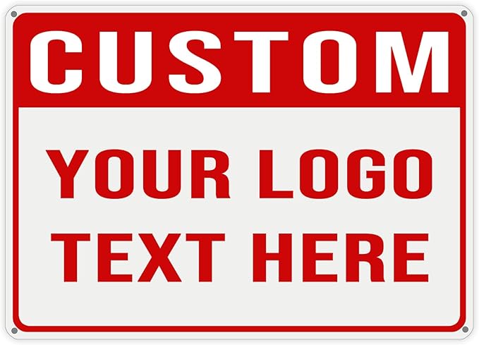 20x15 Inch Custom Sign – Personalized Metal Sign with Your Text or Logo, Rustproof Aluminum for Business, Home, Fence, Gate, or Wall Mounting, UV and Weather Resistant