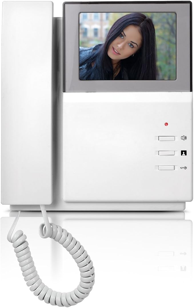 Video Door Phone System, 4.3 Inches Clear LCD Monitor Wired Video Intercom Doorbell Kits, IR Night Vision Outdoor Camera Door Intercom, Doorphone Telephone Style for Home Improvement
