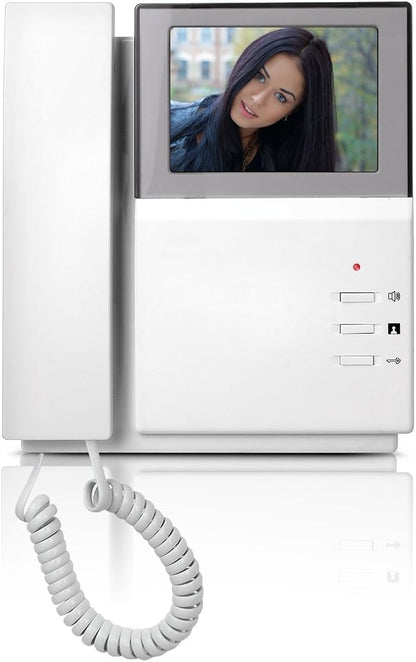 Video Door Phone System, 4.3 Inches Clear LCD Monitor Wired Video Intercom Doorbell Kits, IR Night Vision Outdoor Camera Door Intercom, Doorphone Telephone Style for Home Improvement