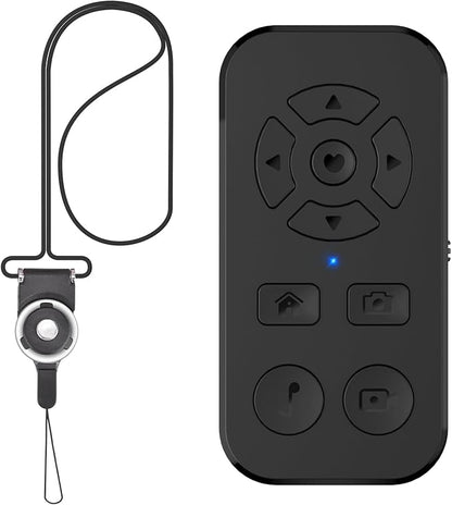 TikTok Video Scrolling Remote Control for iPhone and Android Smartphones, Cellphone E-Book APP Page Turner, Camera Photo and Video Clicker, Neck Strap Included.