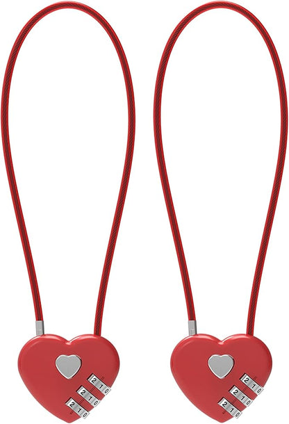 Small Combination Lock, Cable Locks with Combination, Cute Padlock with Code, Long Combo Cable Padlock for Luggage, Suitcase, Cabinet, Pool Gate, French Fridge Door, Motorcycle Helmet