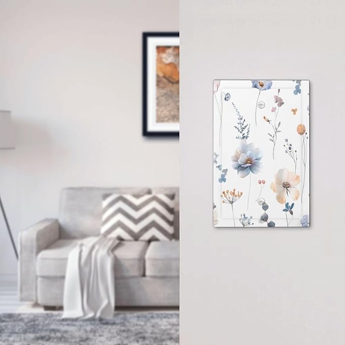 Wildflowers Plant Leaves Floral Berry Light Switch Cover Plate 1 Gang No Device Blank Electrical Wall Plates Faceplate Decorative Switch Plate for Bed Room Living Room Decor