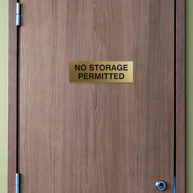 Signs ByLITA Basic No Storage Permitted Sign | Powerful Foam Tape (Blue) - Small