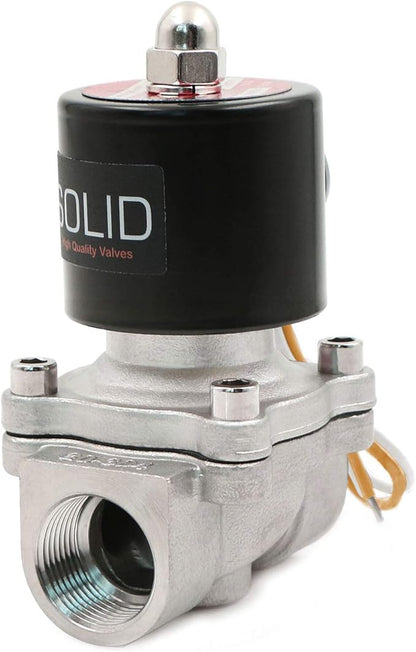 U.S. Solid Stainless Steel Electric Solenoid Valve 110VAC Normally Closed Air Water (3/4)