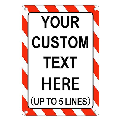 Custom Sign Outdoor Metal Vertical, Personalized Metal Sign for Parking, Gate, Delivery, Garage, Weatherproof Customized Signs for Outside, Make Your Own Signs Custom(12x8 Inches, Border)