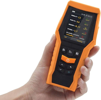 Smart 126s Air Quality Monitor Indoor TVOC Tester PM2.5 Dust Meter Formaldehyde HCHO Detector PM1.0 PM10 VOCs Particle Test Pollution Home AQI Indicator Data Record