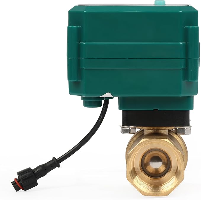 U.S. Solid 1" Smart Motorized Ball Valve - Brass Remote App Mobile-control Electrical Ball Valve with Manual Switch, Plug Connection