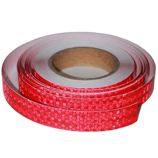 Reflective Tape Red 1 inch, Outdoor Waterproof High Visibility Warning Industrial Marking Tape, Safety Stickers (68 feet)