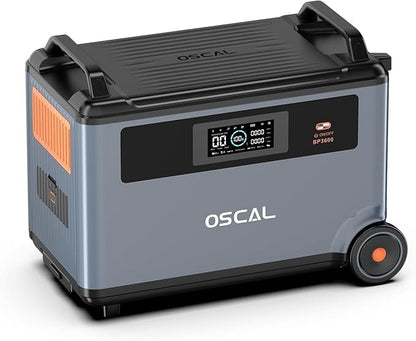 OSCAL PowerMax 6000 Expansion Battery Pack,3600Wh EV-Grade Safety,3500-Cycle Durability LiFePO4 Solar Generator,Extra Battery Backup for Home,Balcony Power Plant,Camping, RV,Travel,Emergency.