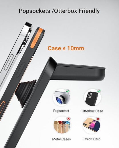 Wireless Charger for Thick Cases of 10MM/Otterbox/Popsocket Compatible, 3 in 1 Charging Dock for iPhone 17 16 15 14 13 Pro Max, Charging Station for Multiple Devices for Apple Watch/AirPods