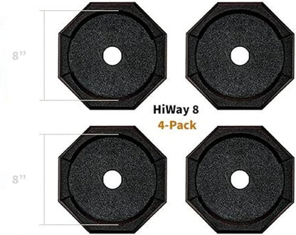 SnapPad HiWay RV Leveling Pads - Permanent Jack Stabilizers for RVs - 8" Round Leveling Jack Pads for HWH Leveling System - Heavy Duty Replacement for Blocks - Made in The USA (4-Pack)