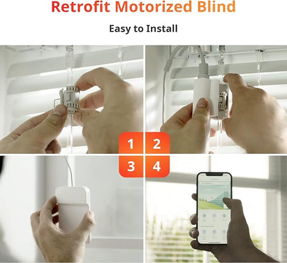 SwitchBot Blind Tilt Motorized Blinds - Smart Electric Blinds with Bluetooth Remote Control, Solar Powered, Light Sensing Control, Add Hub Mini to Make it Compatible with Alexa & Google Home