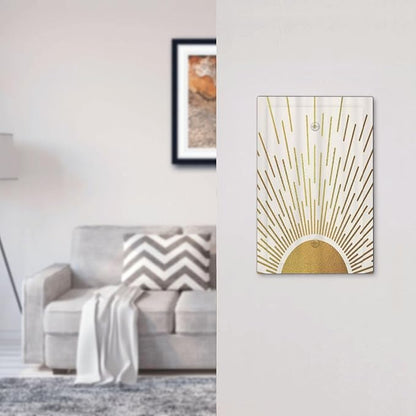 Decorative Light Switch Cover Plate Boho Mid Century Gold Sun Sunbeams 1 Gang No Device Single Blank Outlet Covers Wall Plates for Electrical Outlets Faceplate for Bedroom Home Decor