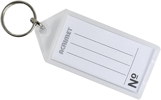 Acrimet 48-Key Cabinet with Lock, Wall Mount Wooden Key Organizer, Security Key Storage Box (48 Positions) with Numbered Hooks & Crystal Key Tags – Commercial & Home Use (White)