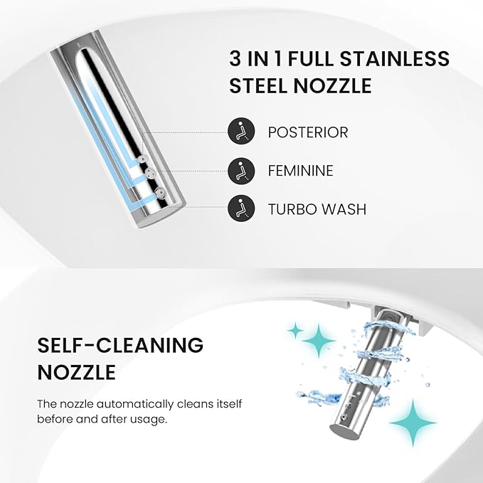 VOVO STYLEMENT TCB-8100N Smart Toilet for bathrooms, Elongated One Piece Toilet with Soft Close Lid, Auto Dual Flush, Heated Seat, Made in Korea