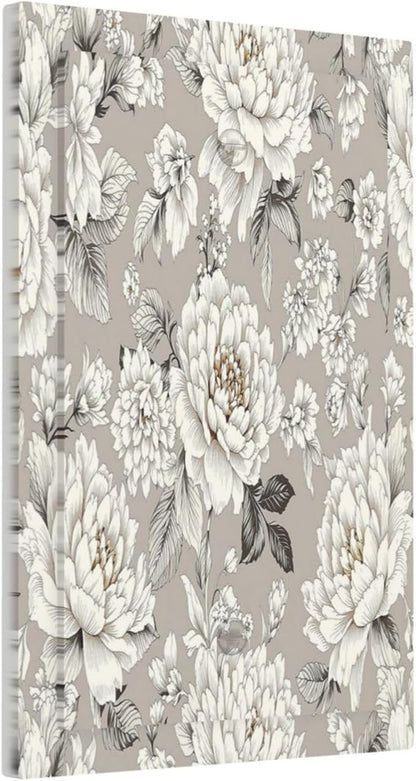 White Poppies Floral Modern Grey Peonies Flowers Light Switch Cover Plate 1 Gang No Device Blank Decorative Switch Plate Electrical Wall Plates Faceplate for Bedroom Bathroom Decor