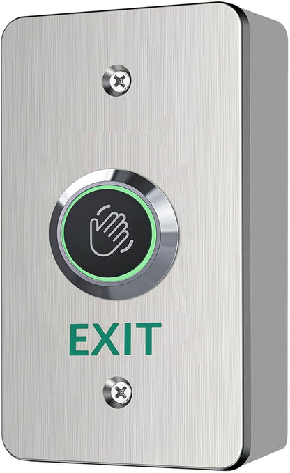 Infrared Sensor Exit Button with Back Box IR Touchless Door Release 304 Stainless Steel IP67 Waterproof with LED Indicator for Access Control Systems