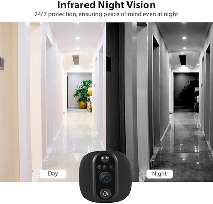 Smart Video Doorbell Camera, WiFi Door Peephole Camera with 4.3in Display Monitor, Tuya APP Wireless Digital Door Viewer, Integrated Doorbell and Night Vision, Rechargeable 3500Ah Battery
