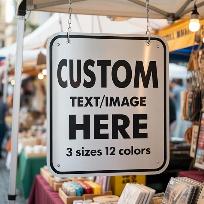 Custom Aluminum Signs – Personalized Weatherproof Metal Signs for Indoor & Outdoor Use – Multiple Sizes – Add Text/Logo – Optional Reflective & Double-Sided Printing – for Home, Business, Hazard, Garden, Door & Commercial Use (square, 24x24inch)