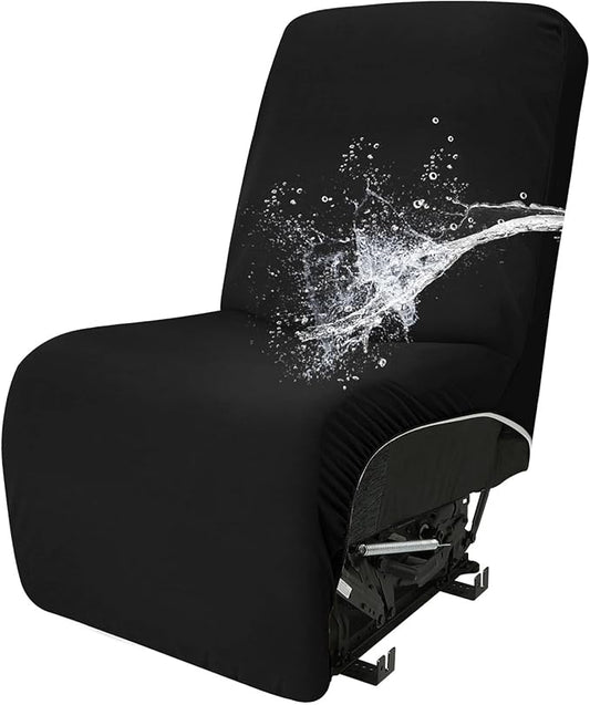 Easy-Going 100% Waterproof Recliner Cover Additional Seat Cover for Reclining Couch, Stretch Sofa Covers Washable Furniture Protector for Kids & Pets, 1 Seat, Black