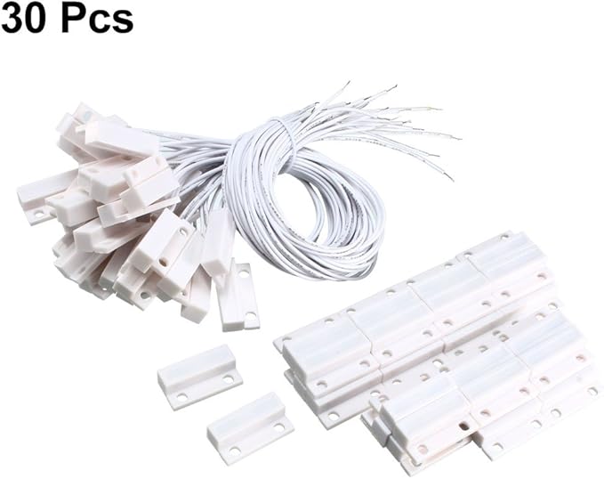uxcell MC-38 Surface Mount Wired NC Door Sensor Alarm Magnetic Reed Switch White 2pcs