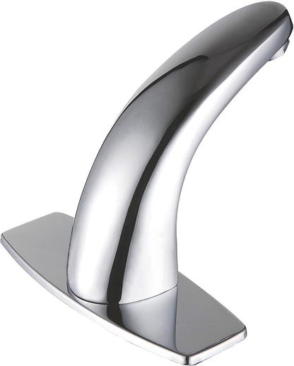 Touchless Bathroom Sink Faucet，Automatic Motion Sensor Faucets with 1 Hole Plate for Water Bath Commercial Lavatory Farmhouse, Chrome