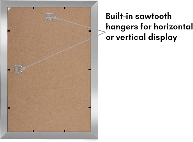 Americanflat 11x17 Picture Frame with Shatter-Resistant Glass - Signature Collection - Gallery-Style Frames Made of Engineered Wood - Photo Frame for Wall Display - Silver